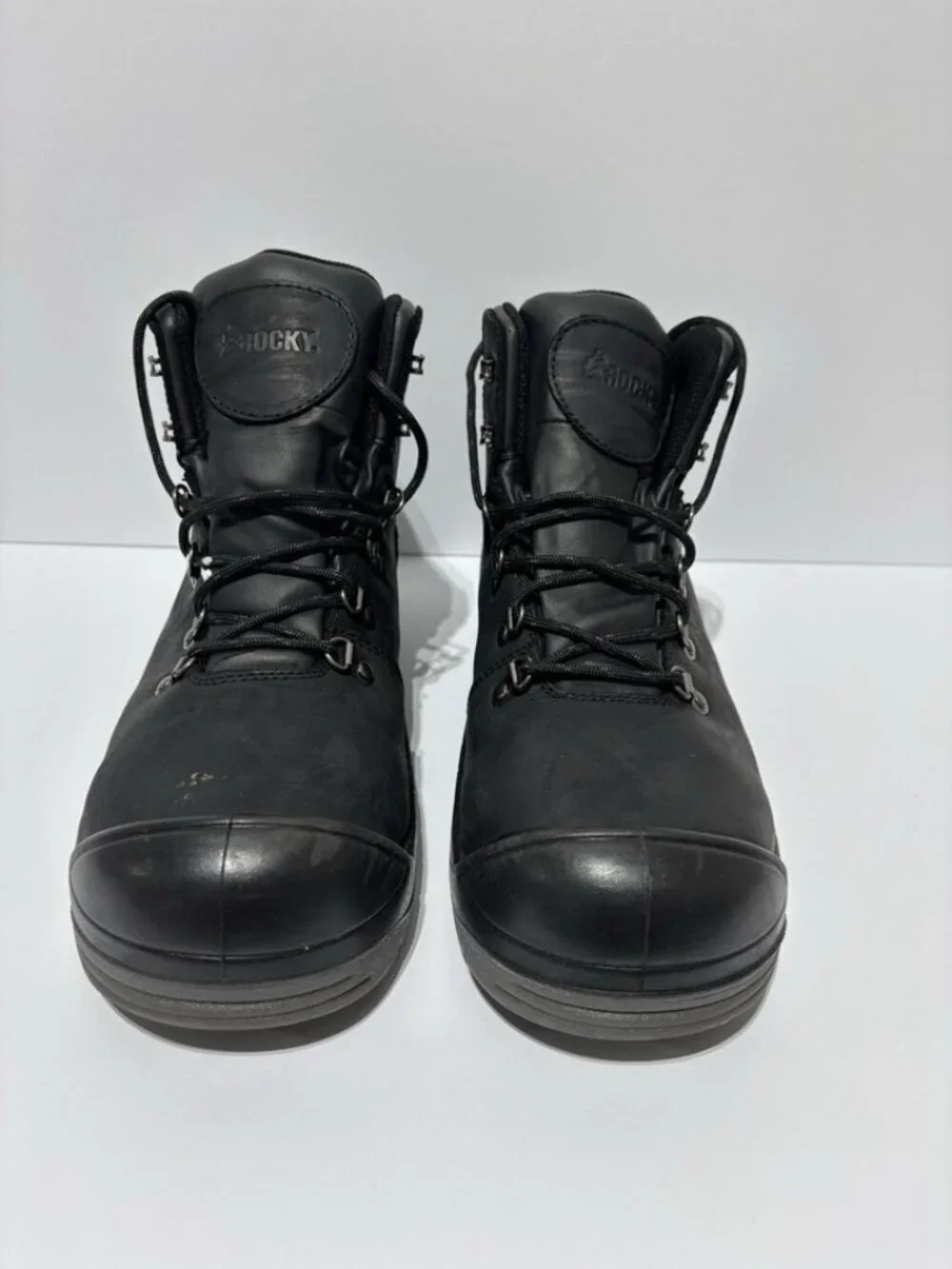 Rocky Men’s Worksmart Black Composite Toe Work Boots, Size 11 M